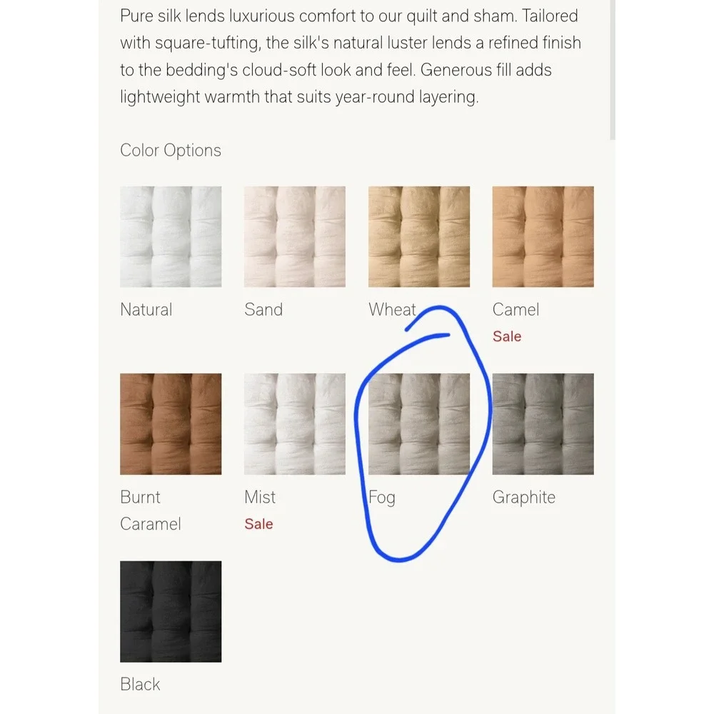 Two RH Restoration Hardware Tufted‎ Silk Fog Gray King Pillow Shams